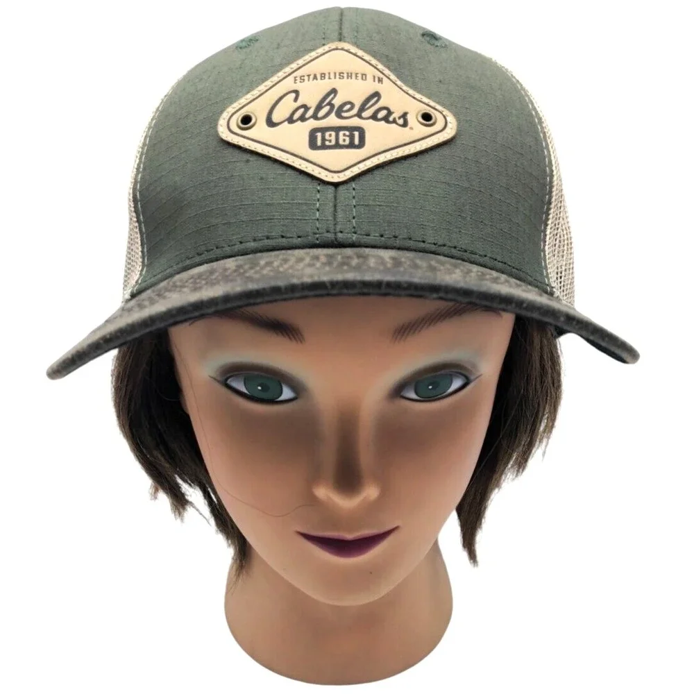 CABELAS Est 1961 Green & Black Baseball Cap by Cabelas, Mesh, Snap Back